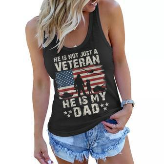 Army Veterans He Is Not Just A Veteran He Is My Dad Daughter Women Flowy Tank | Mazezy