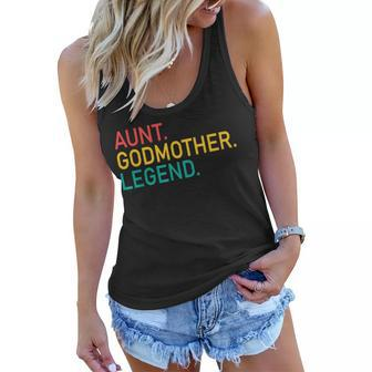 Aunt Godmother Legend Retro Vintage Funny Auntie Mothers Day Women Flowy Tank | Mazezy