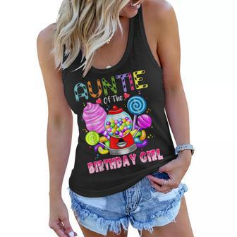 Aunt Of The Birthday Child Candyland Candy Women Flowy Tank - Seseable