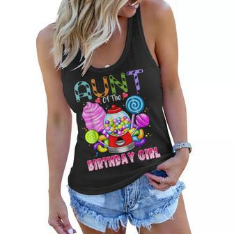 Aunt Of The Birthday Girl Candyland Candy Birthday Party Women Flowy Tank | Mazezy