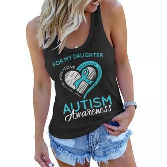 Autism Awareness Ribbon Blue T For My Daughter Support Women Flowy Tank | Mazezy