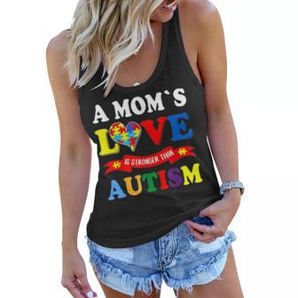 Autism Mom A Moms Love Is Stronger Than Autism Women Flowy Tank - Seseable