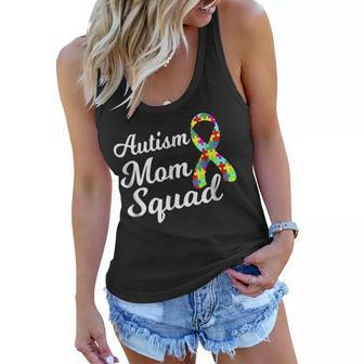 Autism Mom Squad Autism Awareness T  Puzzle Ribbon Women Flowy Tank