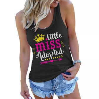Awesome Adoption Little Miss Adopted Adoption Day Women Flowy Tank | Mazezy