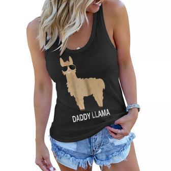 Awesome Daddy Llama Tees For Fathers Day Gift Women Flowy Tank | Mazezy