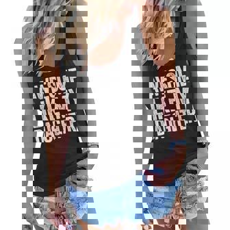 Awesome Like My Two Daughters Fathers Day Dad Men Him Gift Women Flowy Tank | Mazezy