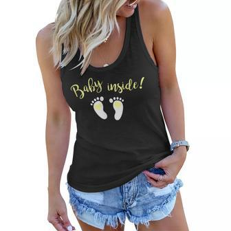 Baby Inside T For Pregnant Mom And New Parent Women Flowy Tank | Mazezy