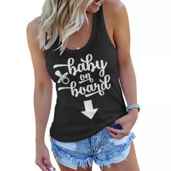 Baby On Board Pregnancy Announcement Mom To Be Women Flowy Tank - Thegiftio UK