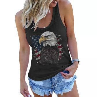 Bald Eagle Usa American Flag Patriotic Graphic Men Women Women Flowy Tank | Mazezy