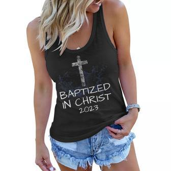 Baptized In Christ 2023 New Christian Baptism Convert Bible Women Flowy Tank | Mazezy