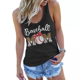 Baseball Mom Leopard Funny Softball Mom Mothers Day 2023 Women Flowy Tank | Mazezy