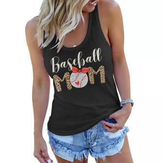 Baseball Mom Leopard Softball Mothers Day Women Flowy Tank | Mazezy