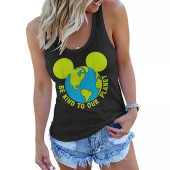 Be Kind To Our Planet Earth Day Lovers Women Flowy Tank | Mazezy