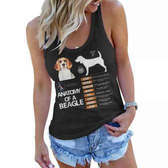 Beagle Dog Anatomy Mom Grandma Dad Men Women Kids Gift Women Flowy Tank - Seseable