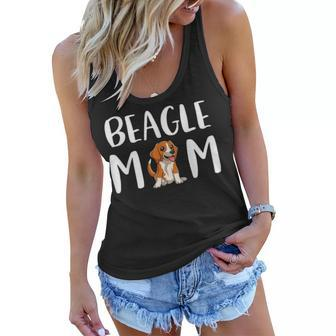 Beagle Mom Cute Beagle Art Graphic Beagle Dog Mom Women Flowy Tank - Seseable