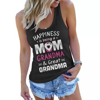 Being Mom Grandma & Great Grandma Happiness Grandmother Women Flowy Tank | Mazezy