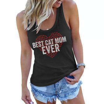 Best Cat Mom Ever Cat Heart Love Cats Mothers Day Gift Women Flowy Tank - Seseable