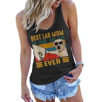 Best Lab Mom Ever Dog Lovers Vintage Gift Women Flowy Tank - Seseable