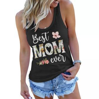 Best Mom Ever Cute Mom Mothers Day Floral Mom Heart Mom Women Flowy Tank | Mazezy