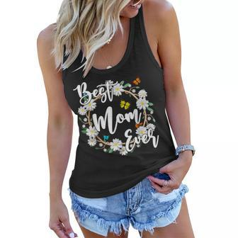 Best Mom Ever Leopard Mommy Heart Floral Mothers Day Women Flowy Tank - Thegiftio UK