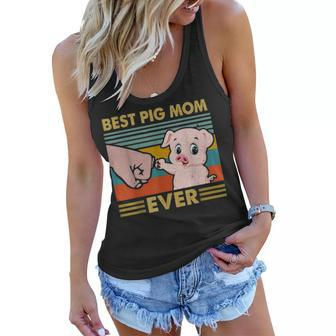 Best Pig Mom Ever Pig Friends Gift Mothers Day Women Flowy Tank - Seseable