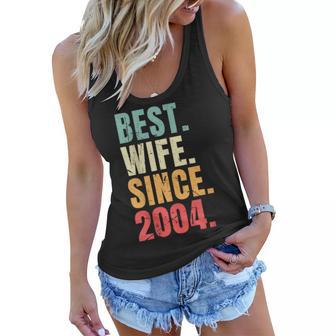 Best Wife Since 2004 Retro Funny Wedding Anniversary 2004 Women Flowy Tank - Thegiftio UK