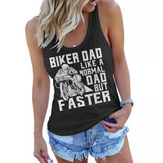 Biker Dad Motorcycle Christmas Or Fathers Day Gift Women Flowy Tank | Mazezy