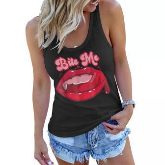 Bite Me Lips Valentine Gifts Valentines Day For Women Women Flowy Tank - Seseable