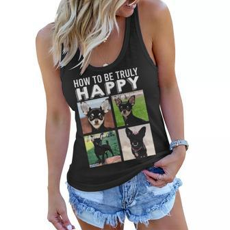 Black Chihuahua Face Funny Chi Dog Mom Dad Lover Theme Gifts Women Flowy Tank - Seseable