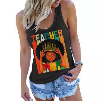 Black History Month Black Teacher Magic Black Queen Africa Women Flowy Tank - Seseable