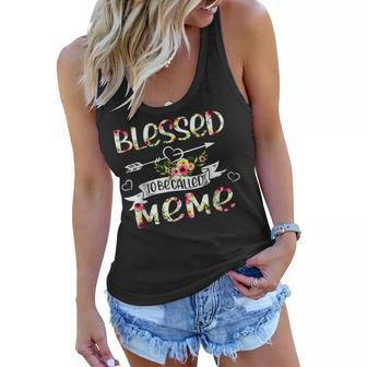Blessed To Be Called Meme Floral Funny Grandma Mothers Day Women Flowy Tank | Mazezy