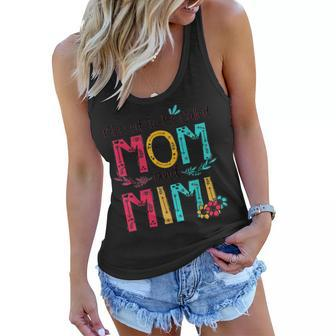 Blessed To Be Called Mom And Mimi Mother Day Gift Tshirt Women Flowy Tank | Mazezy