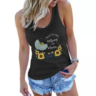 Blessed To Be Called Mom And Nana Sunflower Elephant Women Flowy Tank - Thegiftio UK