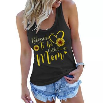 Blessed To Be Called Mom Cute Sunflower Women Mothers Day Women Flowy Tank | Mazezy