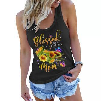 Blessed To Be Called Mom Sunflower Funny Mothers Day Women Flowy Tank | Mazezy