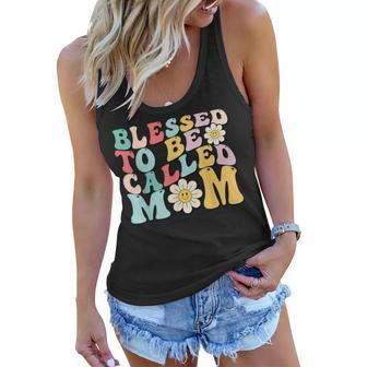Blessed To Be Called Mom Sunflower Groovy Mothers Day Women Flowy Tank - Thegiftio UK
