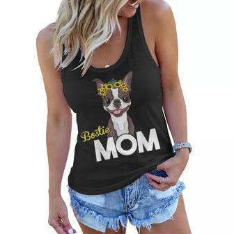 Brown Red Bostie Mom Boston Terrier Mama Gifts Women Girls Women Flowy Tank - Seseable