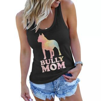 Bully Mom Colorful American Bully Gifts Dog Mom Mothers Day Women Flowy Tank | Mazezy