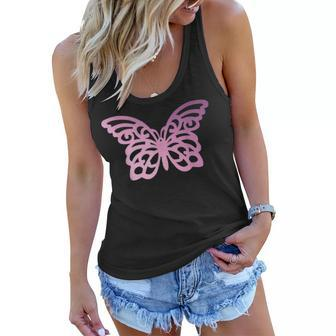 Butterfly Mothers Day Gift Mom Womens Pink Cute Pretty Fun Women Flowy Tank - Seseable