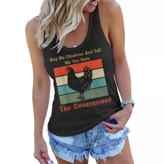 Buy Me Chickens And Tell Me You Hate The Government Retro Women Flowy Tank | Mazezy