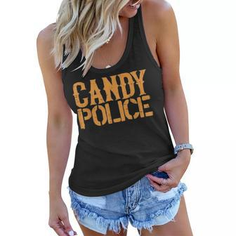 Candy Police Funny Halloween Costume Parents Mom Dad Women Flowy Tank - Seseable