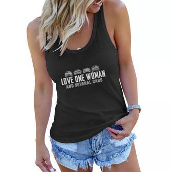Car Lovers Love One Woman And Several Cars Women Flowy Tank - Thegiftio UK
