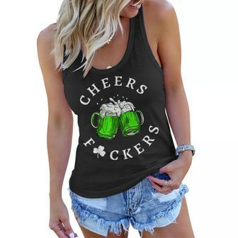 Cheers Fckers St Patricks Day Men Women Beer Drinking Funny Women Flowy Tank | Mazezy UK