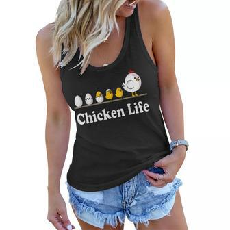 Chicken Life Funny Rooster Baby Chick Lover Cute Women Flowy Tank | Mazezy