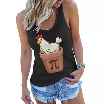 Chicken Pot Pie Funny Math Pun Chicken Day Cartoon Women Flowy Tank - Thegiftio UK