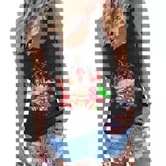 Chickens In Socks Christmas Lights Pajama For Chicken Lovers Women Flowy Tank | Mazezy