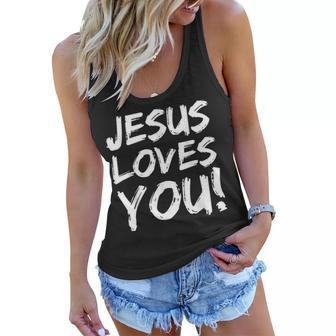 Christian Evangelism Gift For Men Jesus Loves You Women Flowy Tank | Mazezy AU