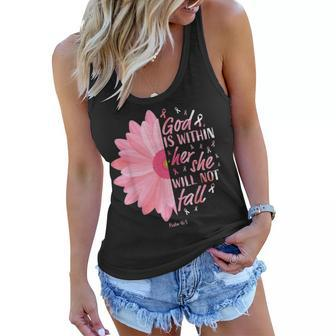Christian Pink Breast Cancer Gifts Women Mom Wife Sister Her Women Flowy Tank | Mazezy