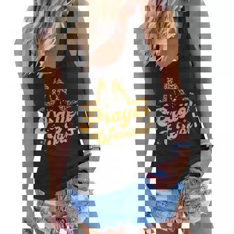 Christian Sayings Praying Quote Leopard Heels Prayer Warrior Women Flowy Tank | Mazezy