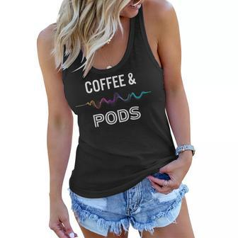 Coffee & Pods Sound Wave Women Flowy Tank | Mazezy